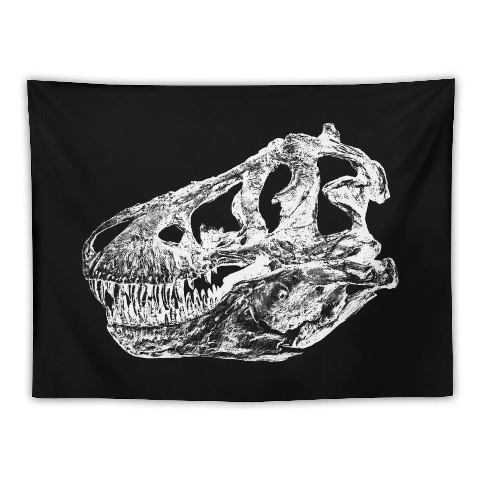 Dinosaur: T-Rex - White Ink Tapestry Wallpapers Home Decor Cute Room Decor Home Decorators Tapestry