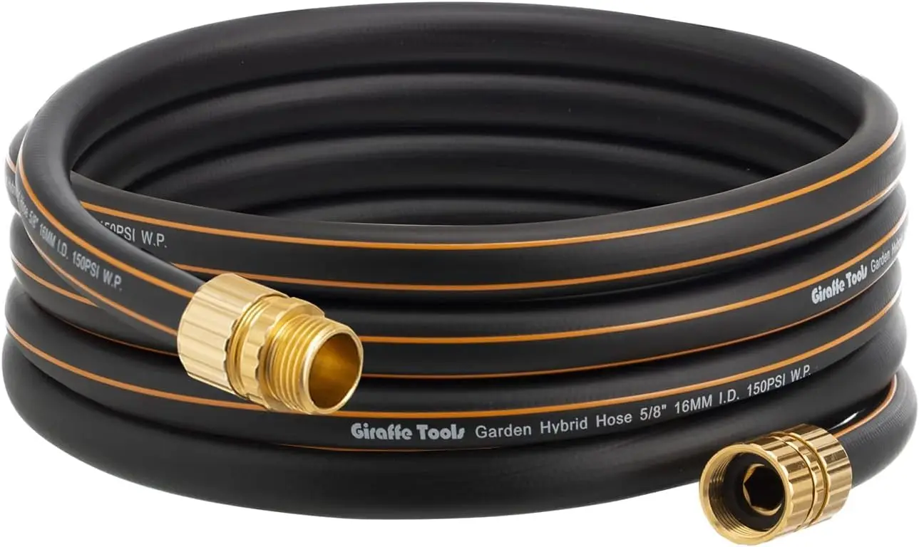 

Garden Hose 5/8" x 15ft, Custom Length, No Kink, Flexible, Leakproof Water Hose, Male Female Fittings, 600 Burst PSI, 15ft, B