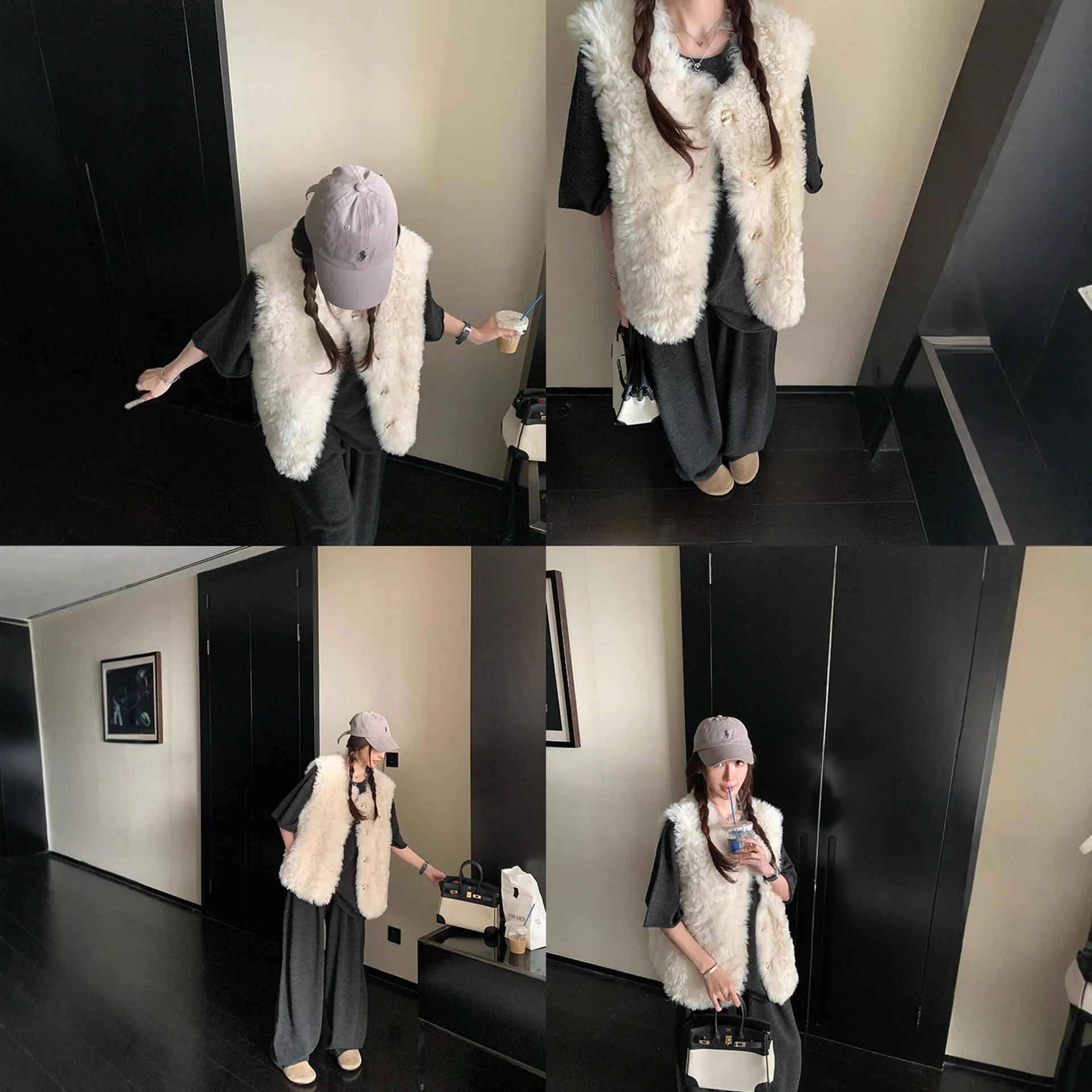 Elegante inverno feminino colete de pele do falso cor pura único breasted sem mangas eco casaco de pele para feminino grosso quente senhora jaqueta de pele de vison