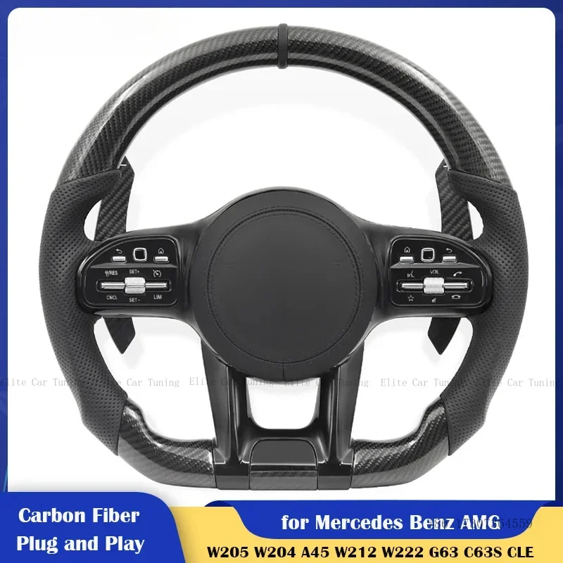 

Carbon Car Steering Wheel Full Set for Mercedes Benz AMG A B C E S G V Cls Glc Gle Gls Gla Cla Glk Slc W204 W205 W212 W222 W221