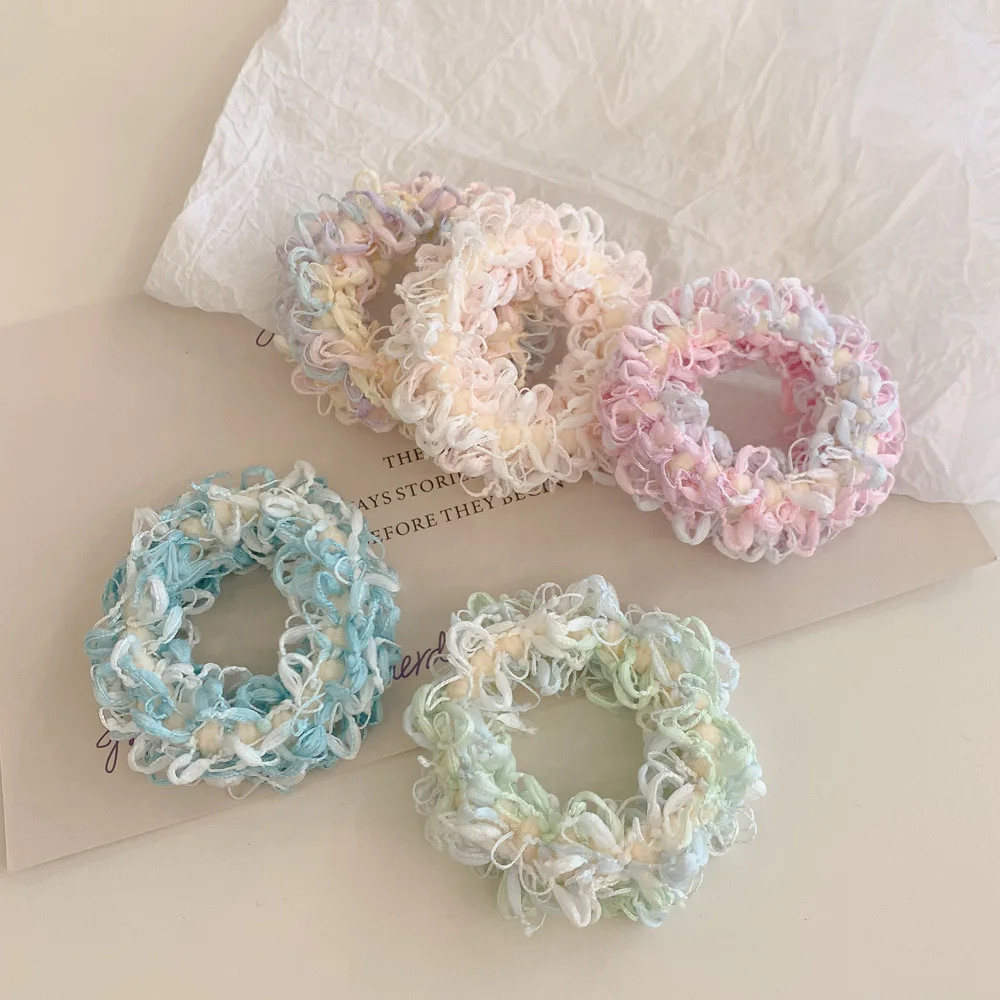 Mode Kant Scrunchies Franse Chique Elastische Haarbanden Meisjes Kleurrijke Paardenstaart Houder Hoofddeksels Haartouw Vrouwen Haaraccessoires