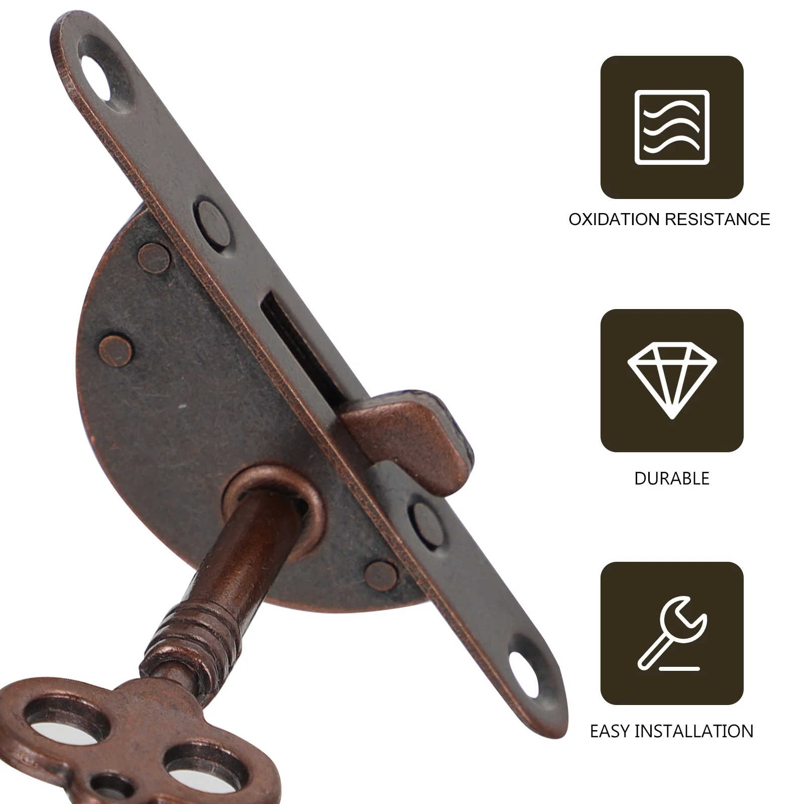 2 комплекта, винтажный железный дверной замок для шкафа, декоративная защелка для шкатулки для драгоценностей, устойчивая к ржавчине прочный ретро-замок для ящика для хранения