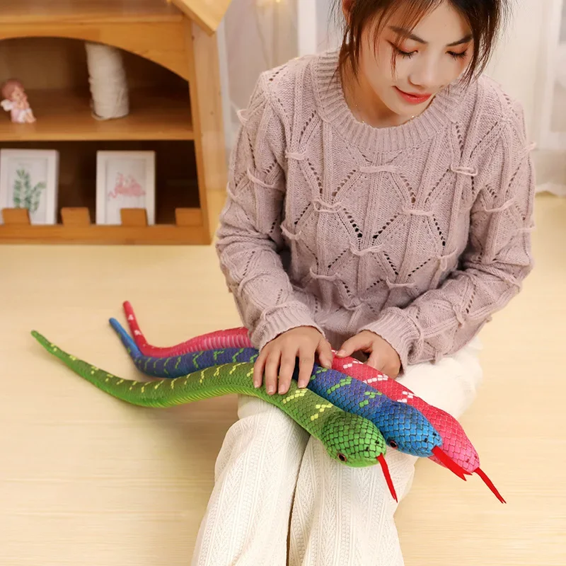 Simulation Snake Plush Toy Real Life Stuffed Boa Cobra Long Snake Plush Doll Creative Room Decoration Birthday Gifts