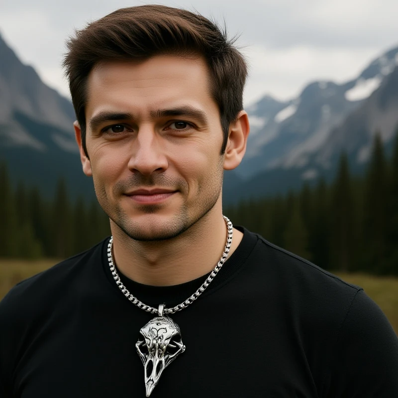 Retro Nordic Stil Krähe Schädel Anhänger Tier Vogel Halskette Für Männer Personalisierte Schmuck Amulett Geschenk Horror Kostüm Zubehör