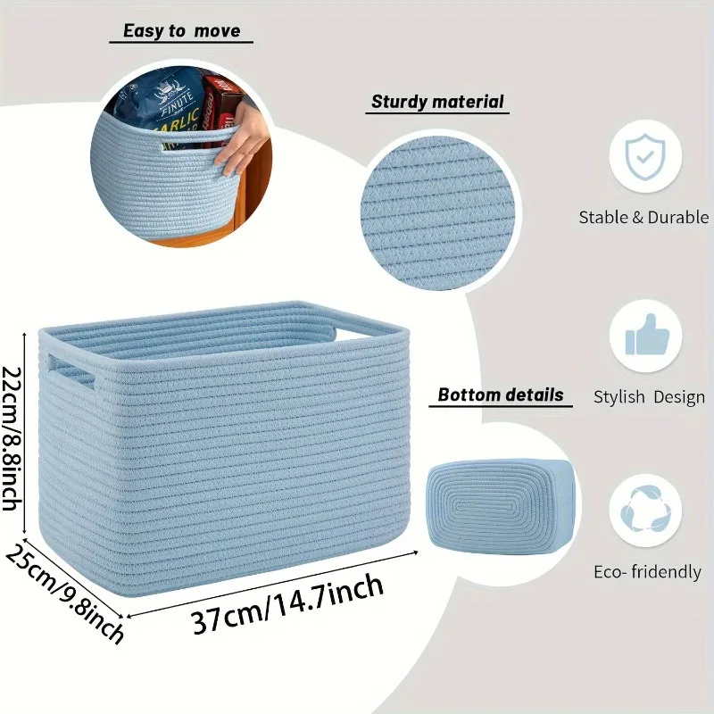 

Foldable Woven Storage Basket Large Capacity Laundry Hamper for Home Toy Daily Clothes Organizer Hand Carry Basket