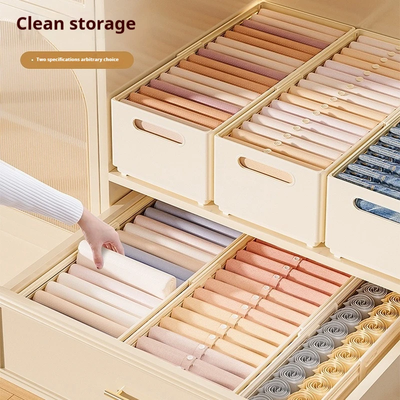 Wardrobe Clothes Storage Organizer Pants Jeans Storage Box Cabinet Organizer For Underwear Bra Socks Ties T-Shirt Organizer Box