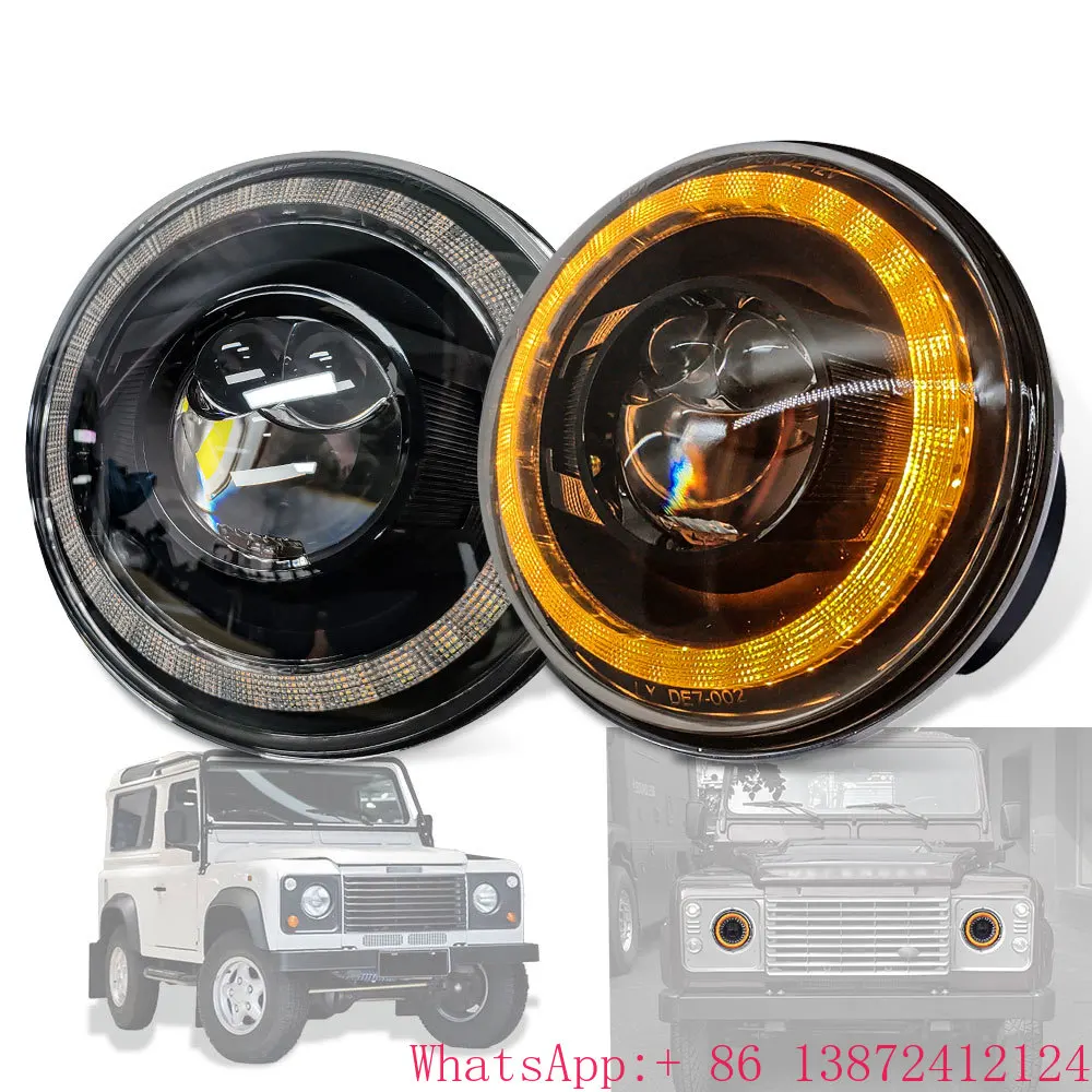 

New Design Round 7Inch Led Headlight Dragon Eye DRL Headlamp High Low Beam for Land Rover Defender 90 110 1987-2016