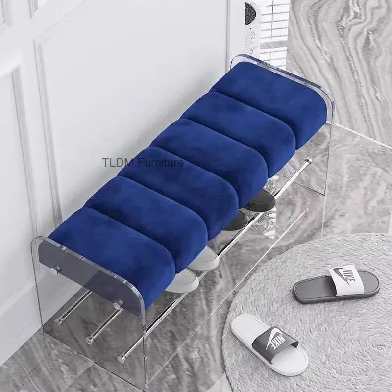 Stool Plastic Modern Foot Stool Unique Shoe Salon Mobile Children Storage Transparent Foot Nordic Tabouret Unique Furniture