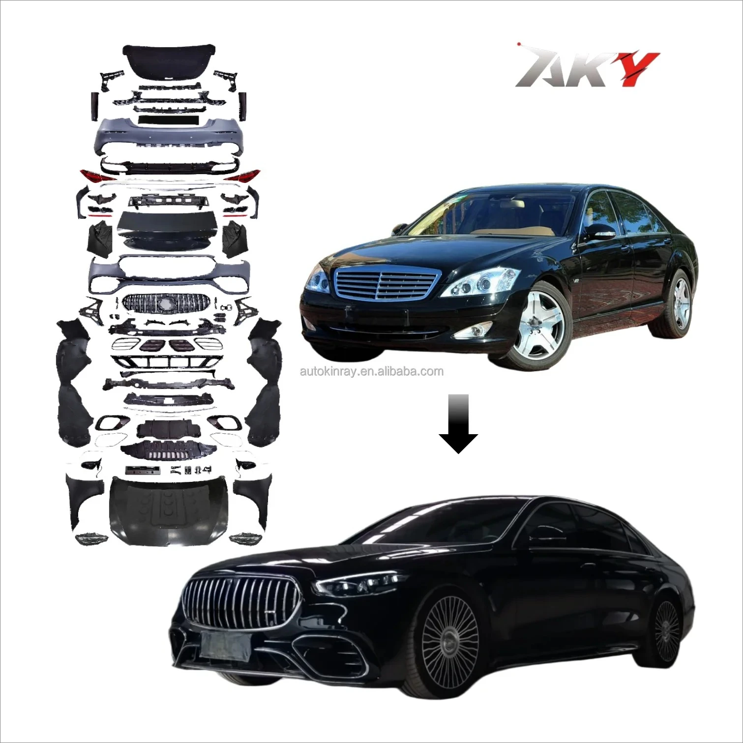 

Обвесы для S-класса W221, обновление до W223 S63 Bodykit 2005-2013, подтяжка лица до 2023, производительность V8, высокое качество