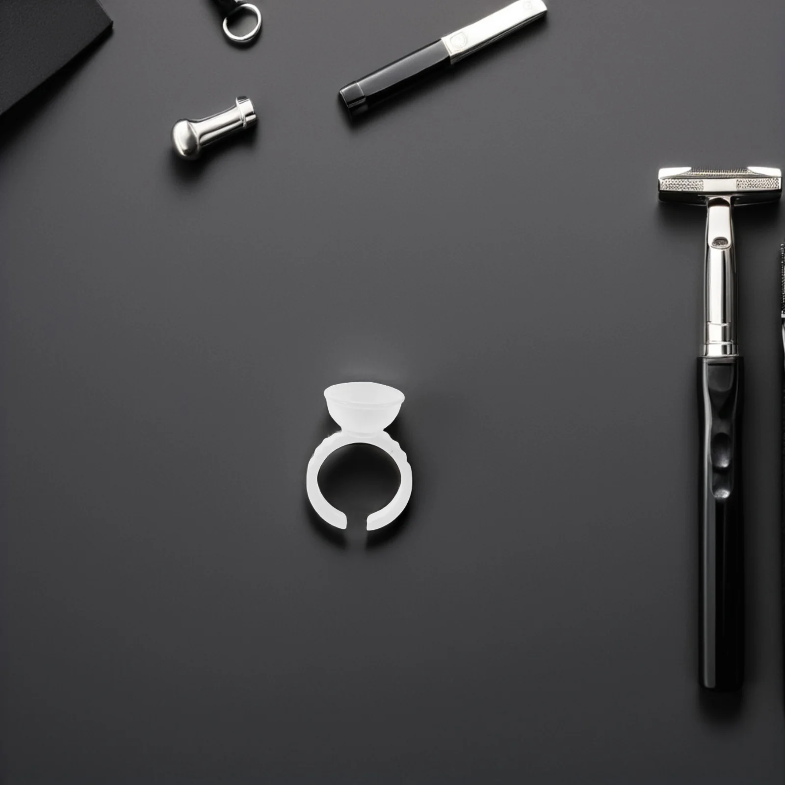 

500 шт. держатель чернил для татуировки: кольцо для клея для ресниц, чашки для наращивания ногтей, кольцо для пигментной палитры, микроблейдинг, бровей