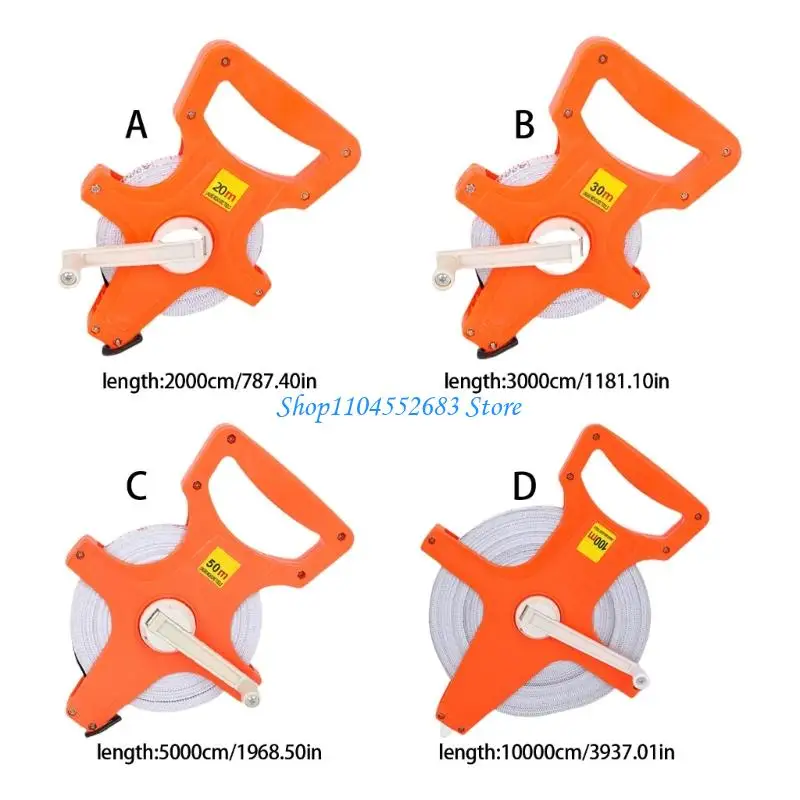 Y6GD Measuring Tool Open Reel Tape Measure 4 Size 20M 30M 50M 100M Easy Carry Handle