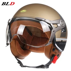 3/4 Chopper Vintage Casque Capacete De Moto DOT Approved Retro Open Face Motorcycle Helmet Men Women Scooter Motorbike casco