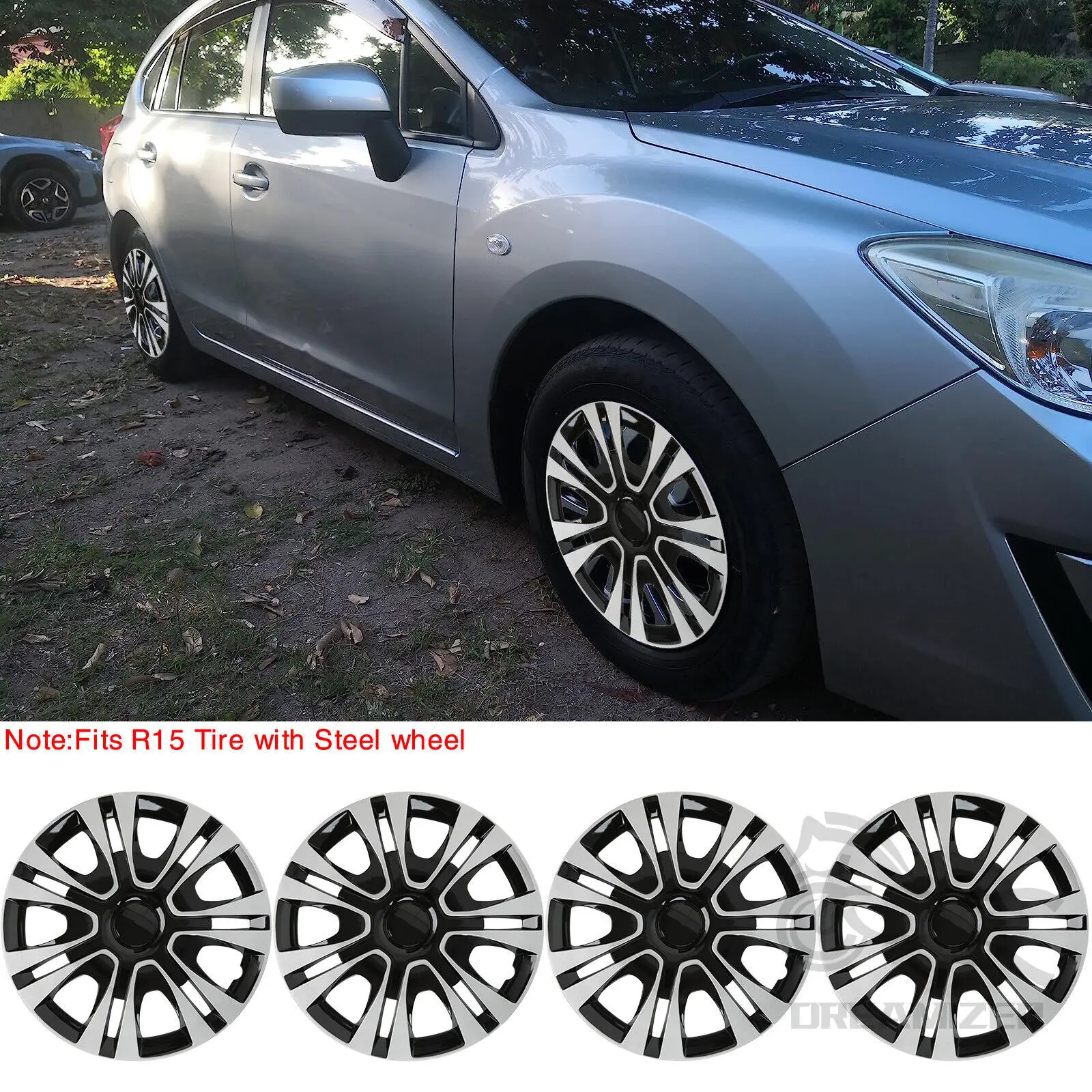 4PCS Hub Cap Performance Replacement Wheel Cap Automobile Full Rim For Universal 15 Inch Rim Size Car Car Wheel Wall Decor