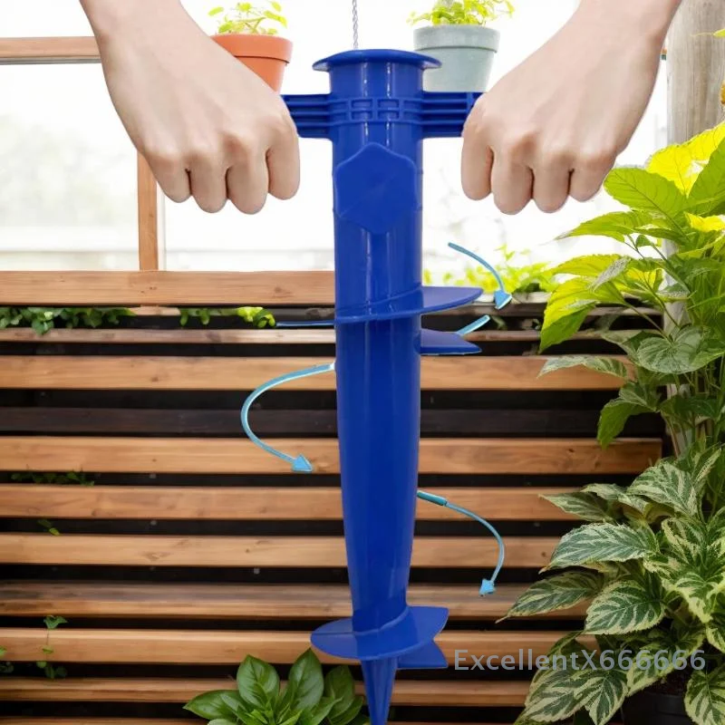 Fixing Tool for Umbrella; Adjustable Stand Holder; Plastic Beach Garden Accessory; Sun Patio Sand Anchor Spike Base.