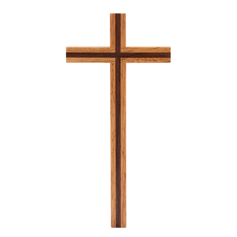 Adorno colgante de estilo cristiano de bendición, Cruz de pared duradera, sólido, regalo elegante, decoración del hogar, madera de goma misteriosa, Iglesia Simple