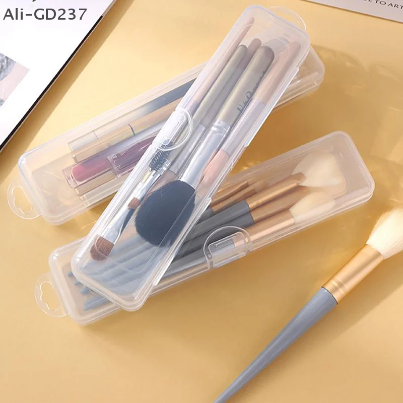 

Transparent Makeup Brush Storage Box Dust-proof Plastic Make Up Brushes Organizer Lightweight Tableware Container Beauty Tools