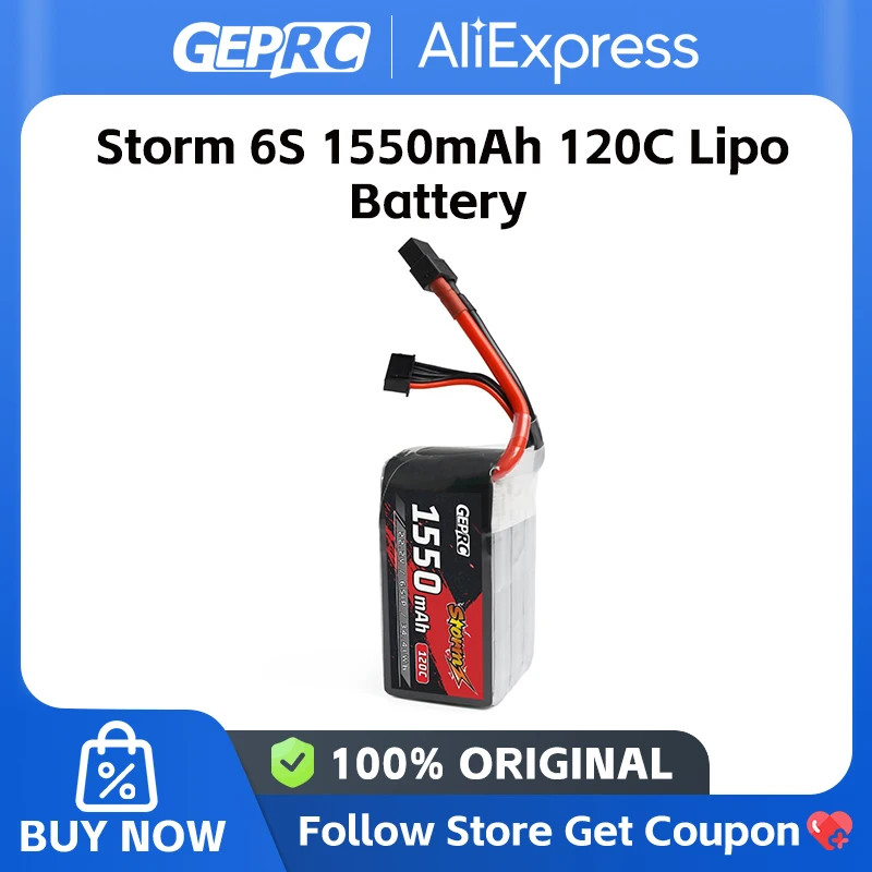 GEPRC Storm 6S 1550mAh 120C Lipo Battery Suitable 3-5Inch 22.2V with XT60 Plug for RC FPV Airplane Quadcopter Helicopter Drone