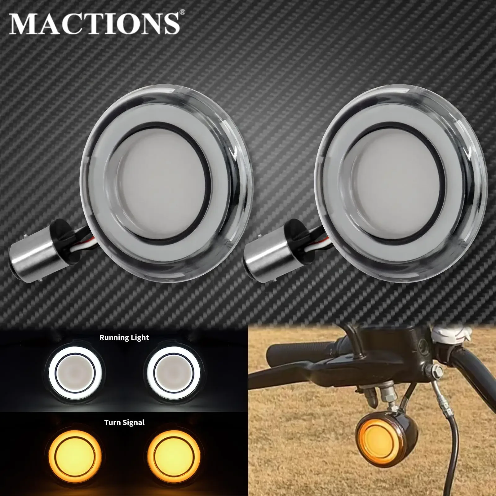 Motorcycle Front 1157 LED Turn Signal Light Bullet Style Indicator Conversions Lamp For Harley Sportster Dyna Touring Softail