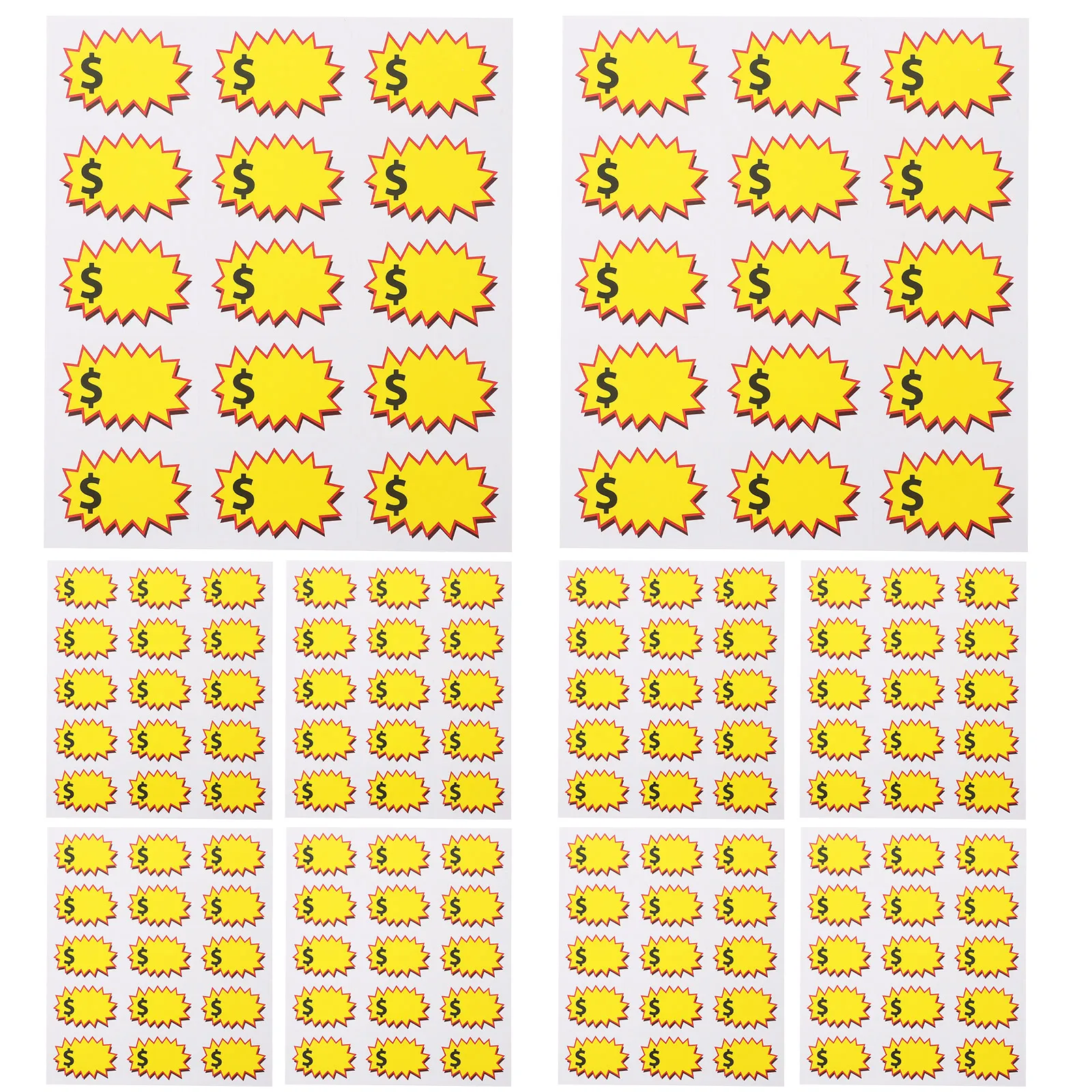 

10 Sheets Price Sticker Removable Poster Sale Stickers Blank Retail Tags Yard Signs PP Material Self Adhesive