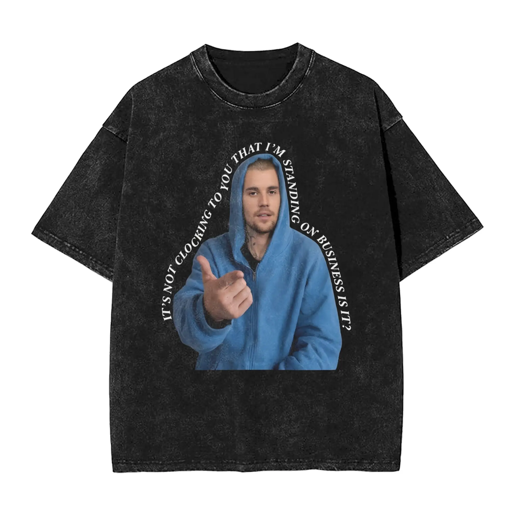 JB It's Not Clocking To You Washed T-Shirt Man Y2K Classic Cotton T-Shirts Summer O Neck Hippie Tee Shirt Simple Oversized