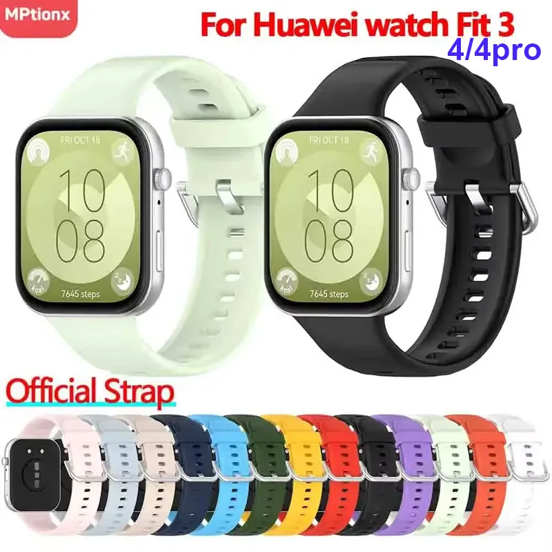 

Ремешок силиконовый для смарт-часов Huawei watch Fit 3, сменный спортивный браслет для наручных часов huawei fit3, аксессуары для наручных часов