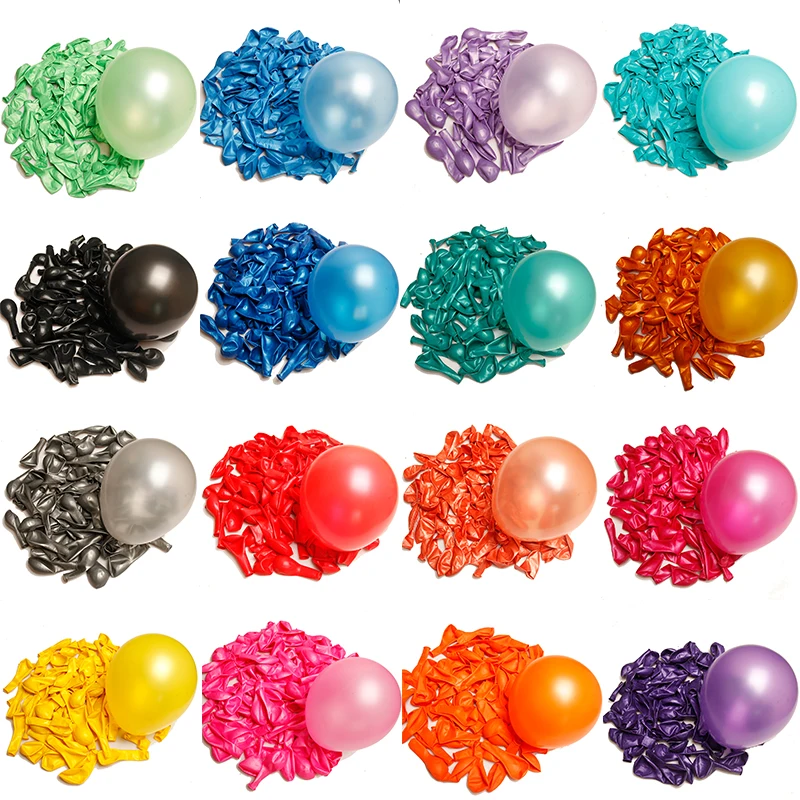 100Pcs 10inch Pearl Red Yellow Balloon Candy Color Round Latex Balloons Happy Birthday Party Wedding Day Helium Balloon