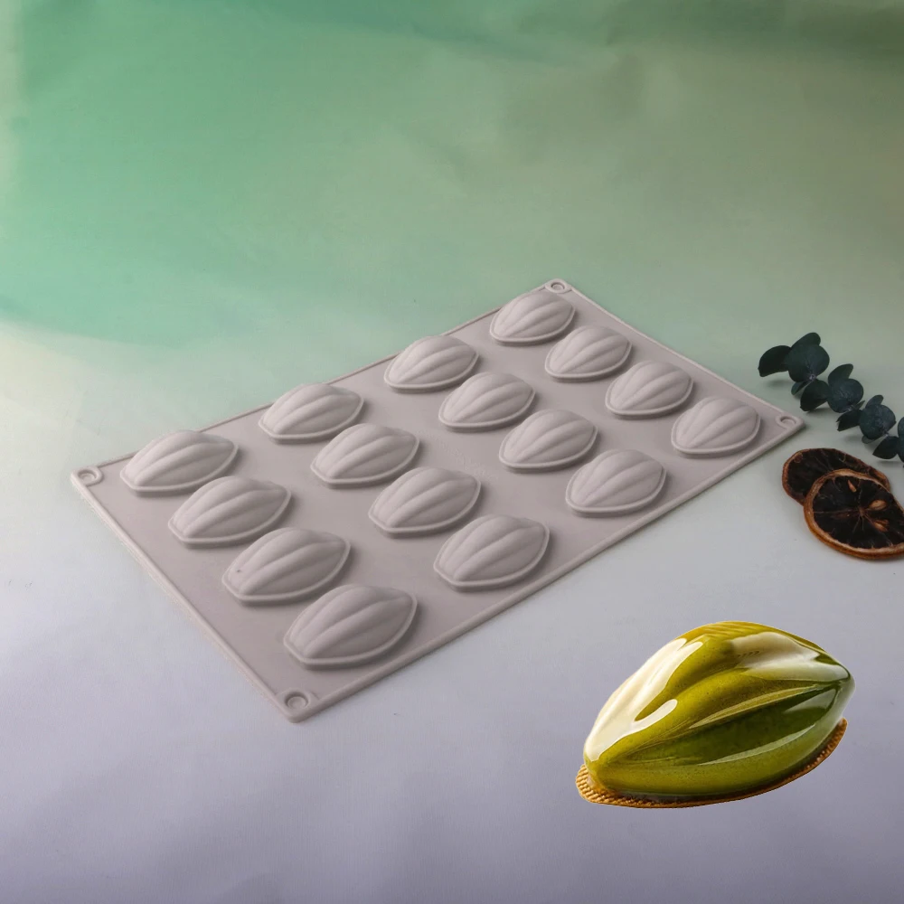 Molde de silicona con diseño de frijol de cacao de 16 celdas, molde de Chocolate de calidad alimentaria, herramientas para dulces, utensilios de cocina para hornear, herramientas de decoración de postres