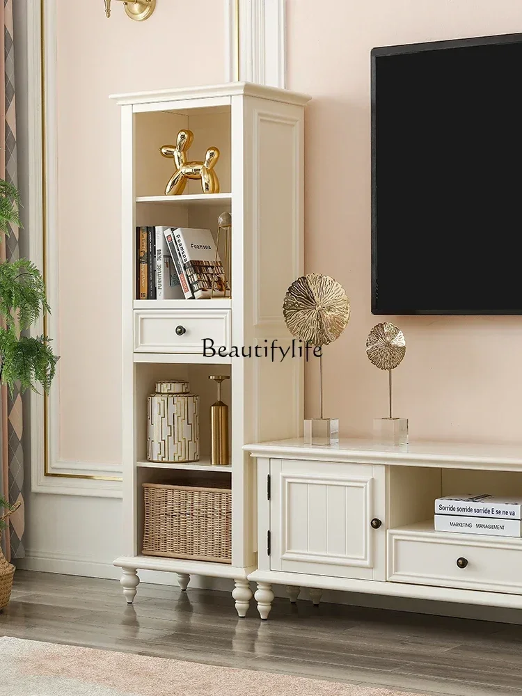 

solid wood TV cabinet modern simple small apartment locker