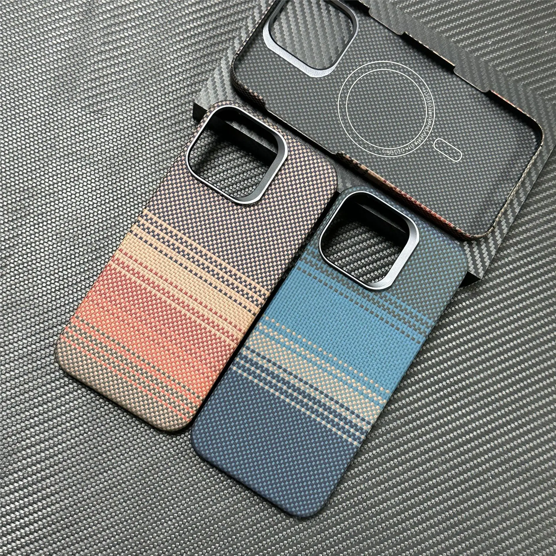 

Sunset Dusk Kevlar for iPhone 16 Pro ProMax ultra-thin case Apple 16ProMax aramid fiber carbon fiber