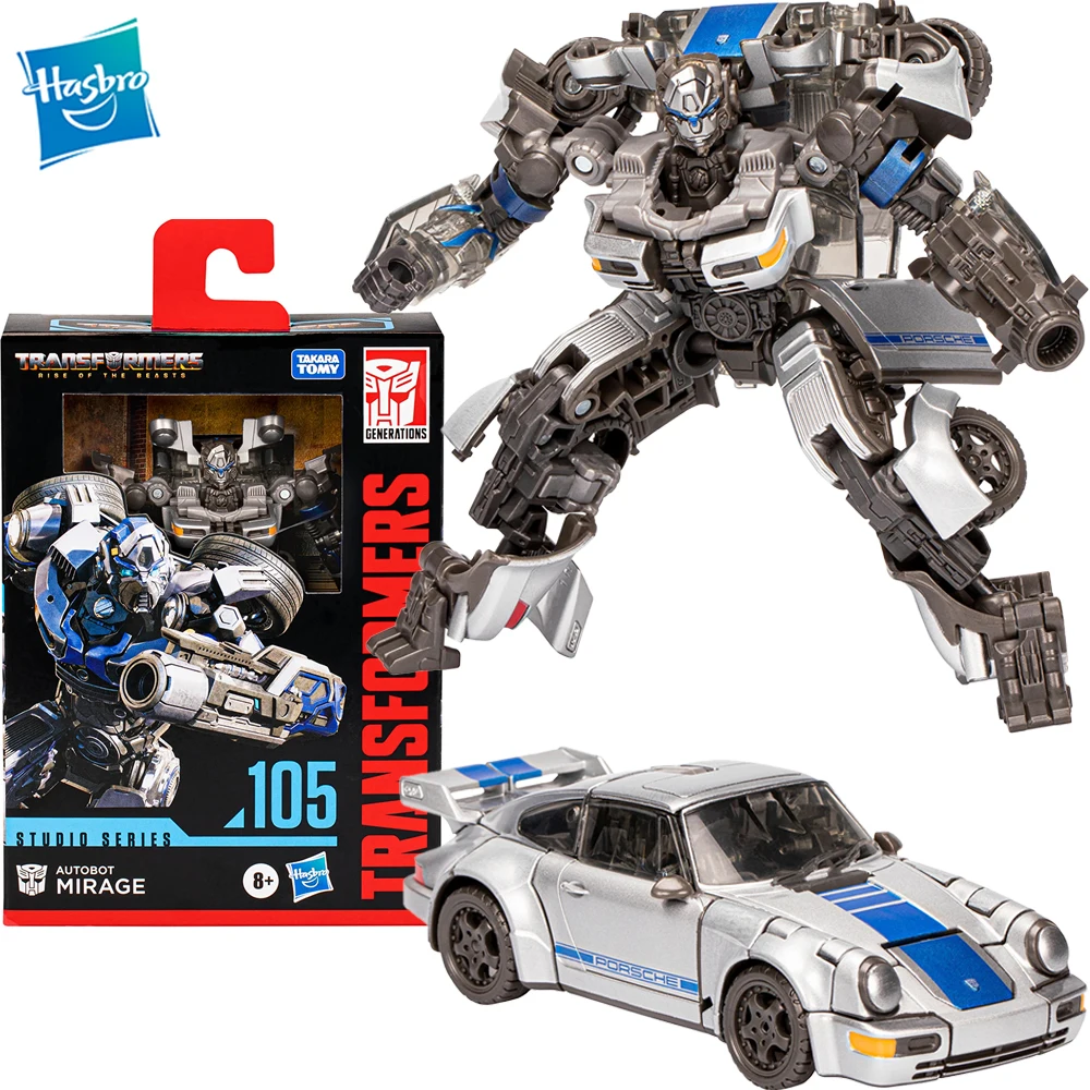 [In Stock] Original Hasbro Transformers Studio Series Rise of The Beasts Deluxe Class SS 105 Autobot Mirage Action Figure Model