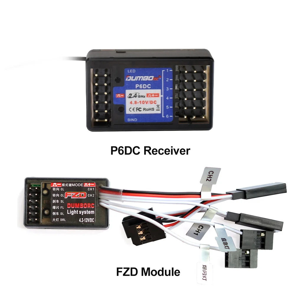 DUMBORC 2,4 GHz ontvanger P6F P6F(G) P6DC P6DC(G) P4FM(G) P4FM P6FP P10F P10F(G) ontvanger met gyro/zonder gyro voor RC autoboot