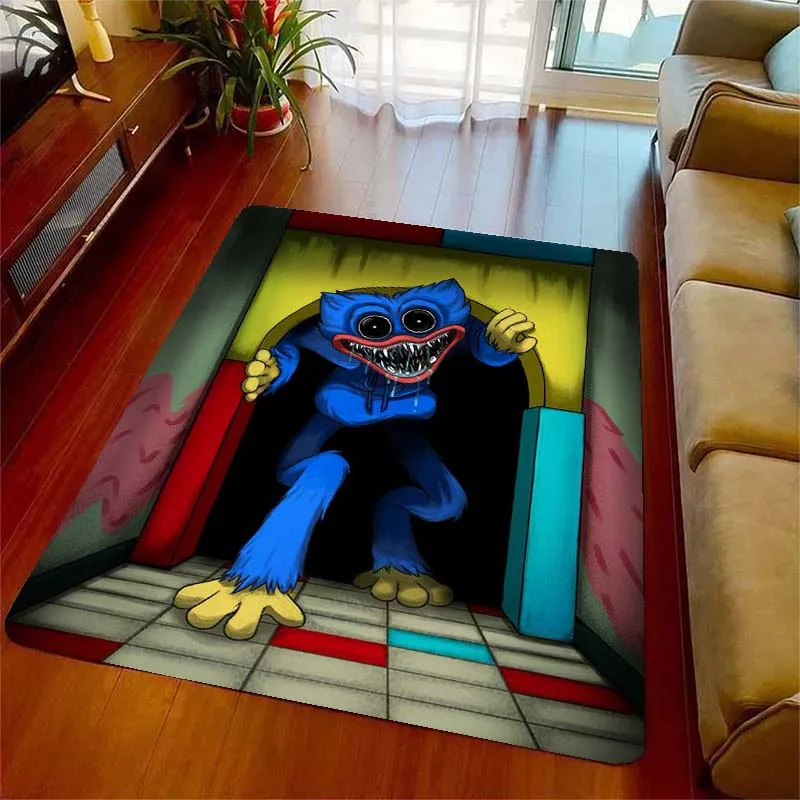 H-Huggy Wuggy Horror Game Character Area Rugs for Living Room Bedroom Decoration Rug Children Play Room Mats Anti-slip Carpets