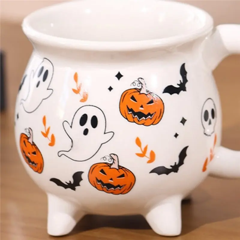 AB66-Halloween Decoration Magic Jar Wizard Mug Ornament Pumpkin Ghost Afternoon Tea Breakfast Milk Cup Gift