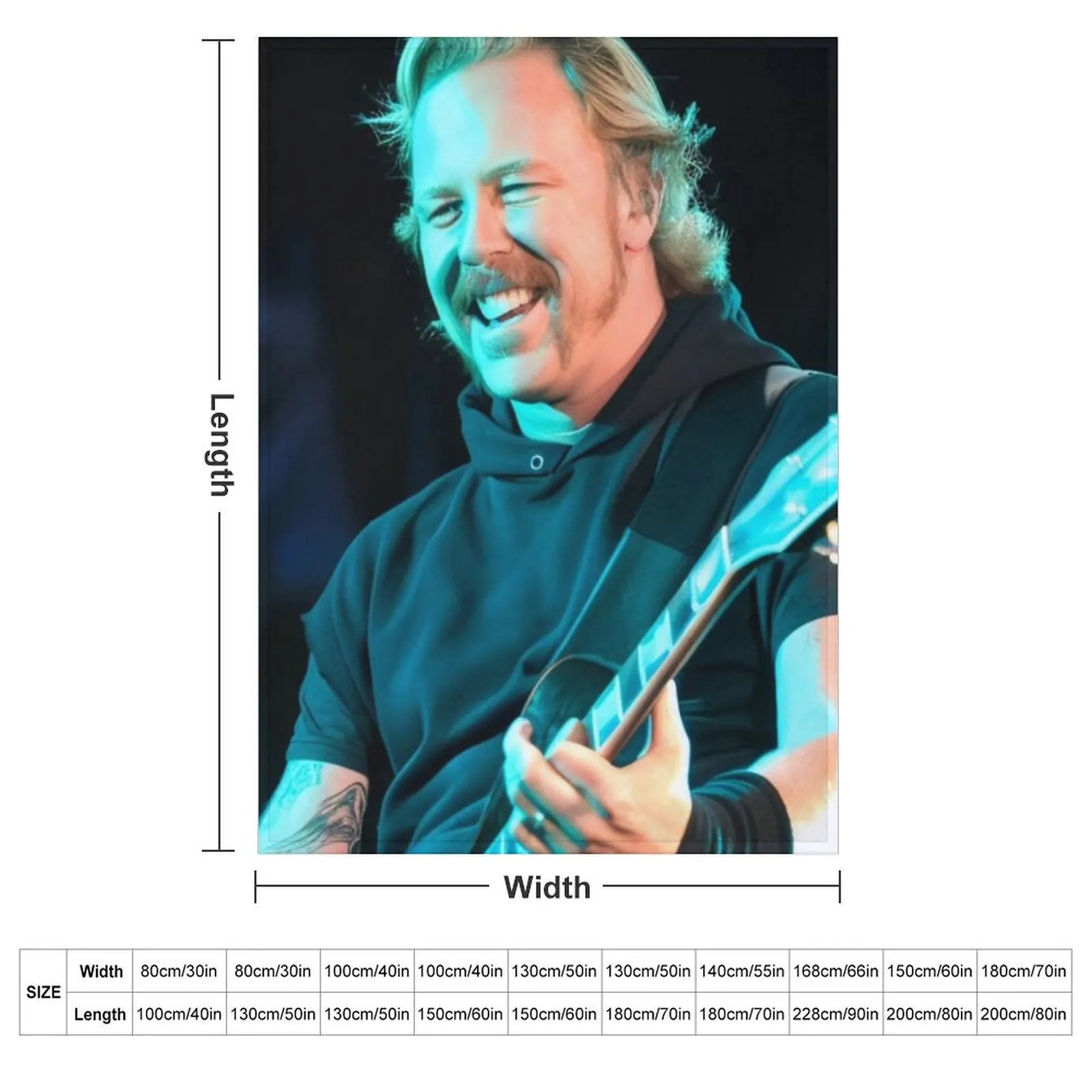 James Hetfield iconic smile Throw Blanket couch cozy soft plush fuzzy picnic outdoor blanket