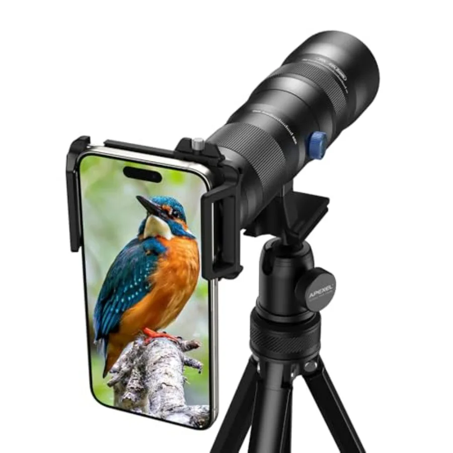 

20-60X Zoom Telephoto Lens for Smartphone with Tripod and Universal Clip HD High Power Telephoto Lens in Black for iPhone 16/15