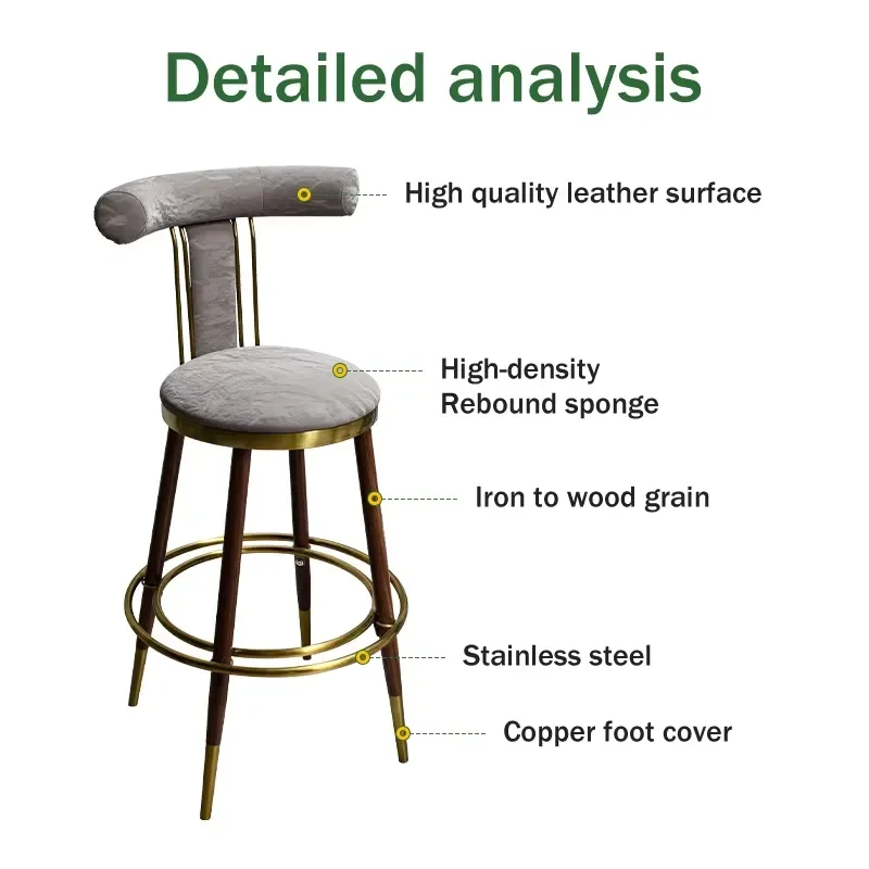 Modern Metal Bar Stool High Chair Custom Seat for Cafe Bistro Restaurant Hotel Furniture Contemporary Design Durable Base