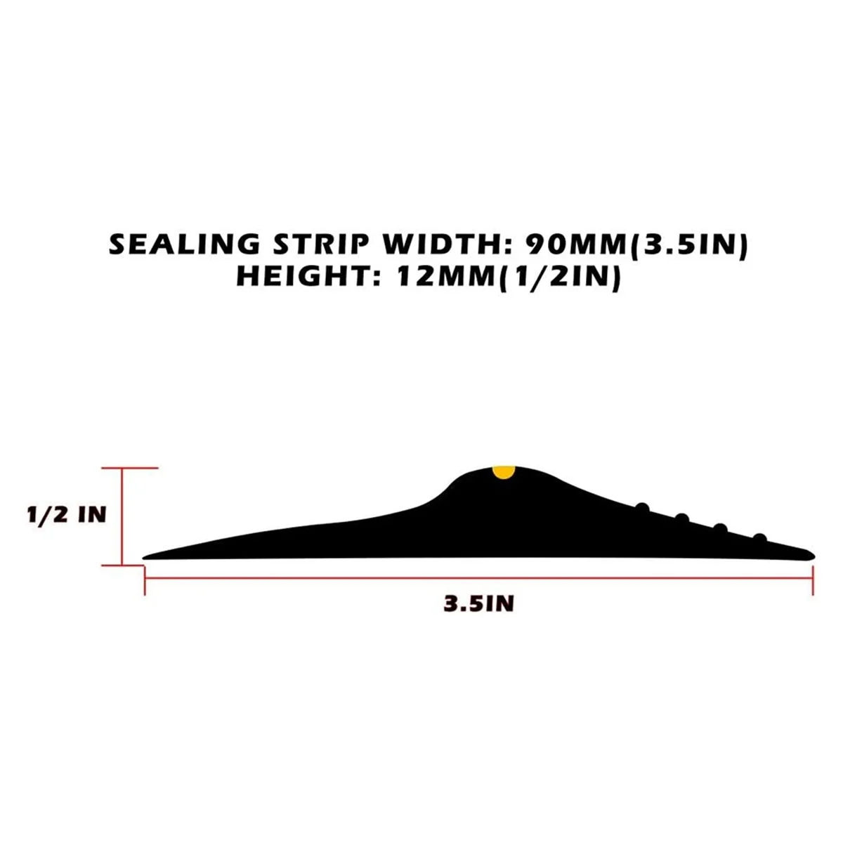 

X59A_Универсальная уплотнительная лента для нижнего порога гаражной двери, устойчивая к атмосферным воздействиям резина (10 футов, черная)