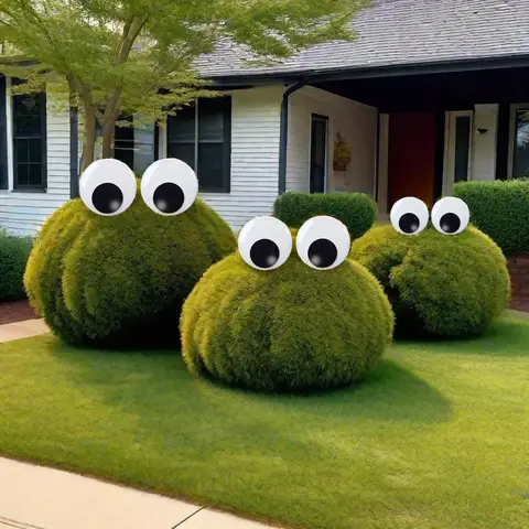 2pcs Giant Realistic Animal Eyes with Black Pupils -Self-Adhesive Spherical False Eyes for DIY Crafts,Costumes Easy Peel & Stick