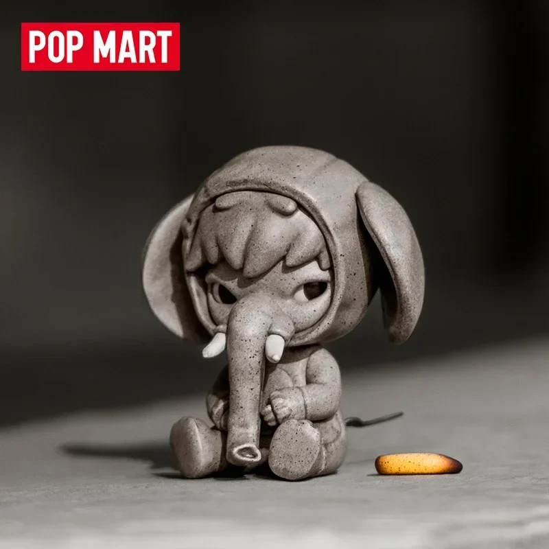 Popmart Hirono Elephant in The Room Elevator Kawaii Action Anime Mystery Figure Toys and Hobbies Cute Collection Models kid Gift