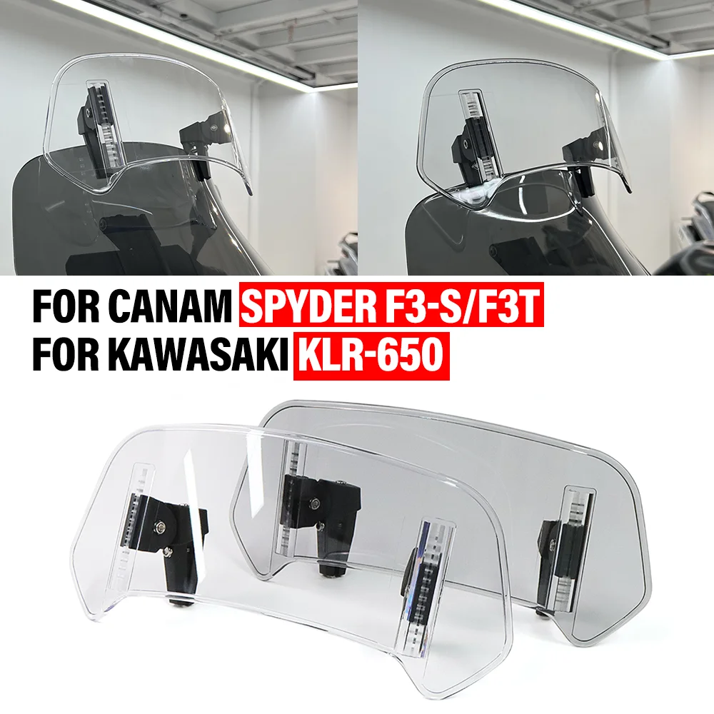 FÜR CanAm Spyder F3-S/F3T Universal Motorrad Vorne Einstellbare Verlängerung Windschutzscheibe Für KLR-650 Windschutzscheibe Spoiler Deflektoren