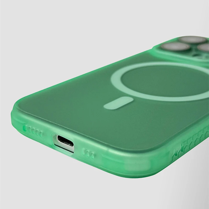 Frosted Translucent for MagSafe Phone Case for iPhone 14 16 Pro Max 15 Pro 13 11 12 Trendy Wireless Charging Shockproof Cover