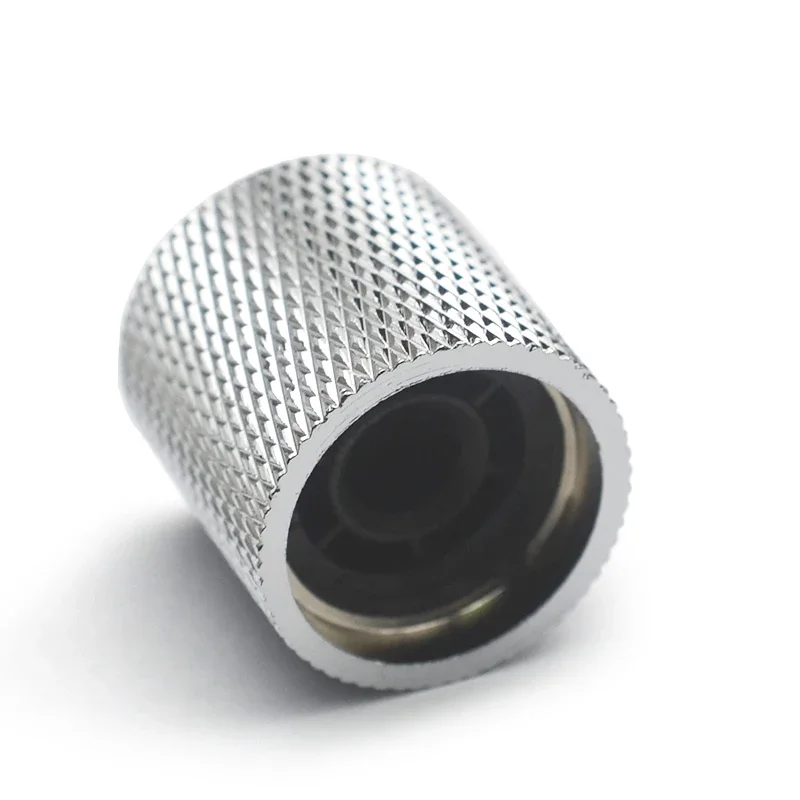 

30Pcs Flat Top 19x19.5 Metal Knurled Barrel Dome Volume Tone Control Knobs for Electric Bass Guitar Pot knobs Chrome