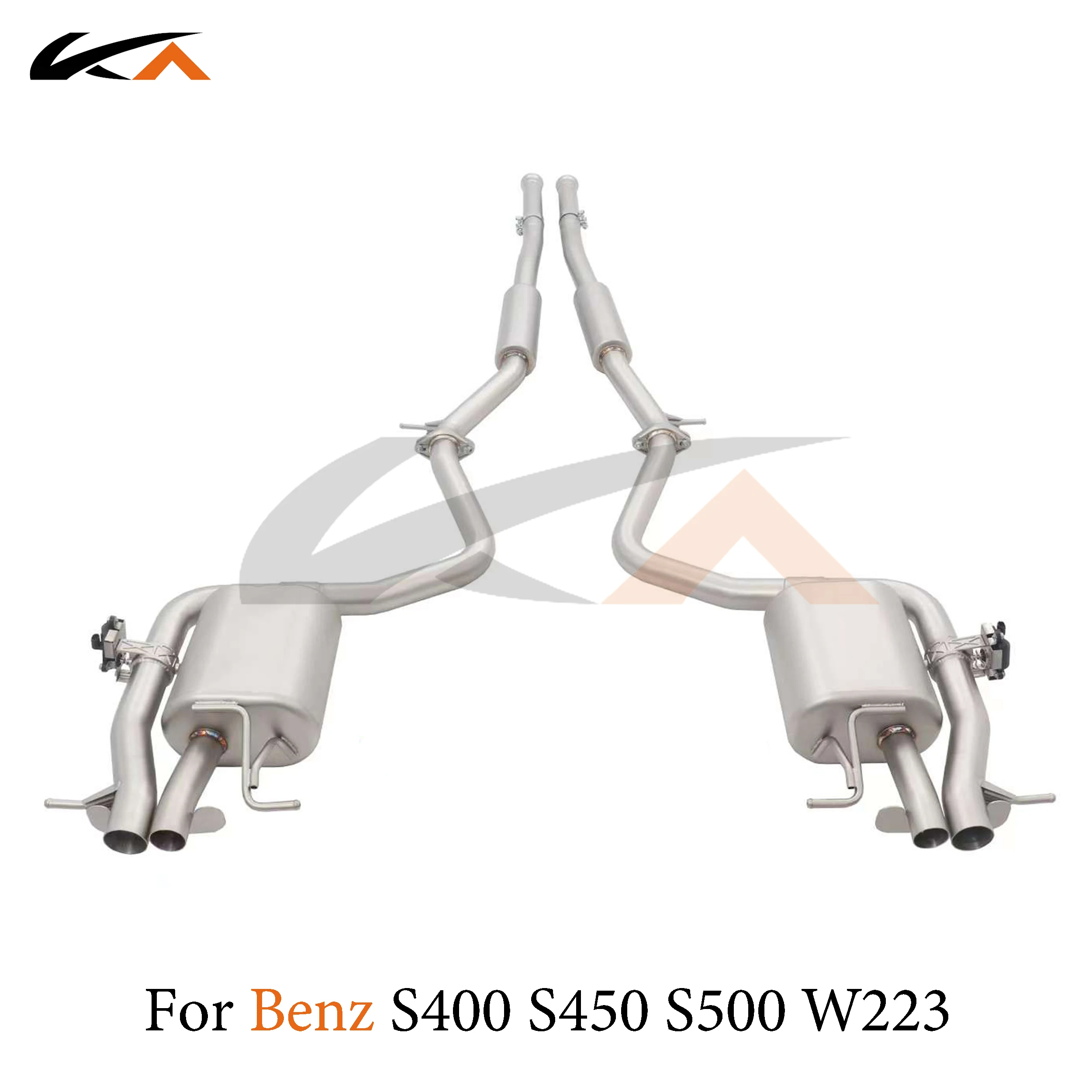 KA Tuning exhaust system stainless catback for Mercedes-Benz S400 S450 S500 W223 rear section performance muffler valve