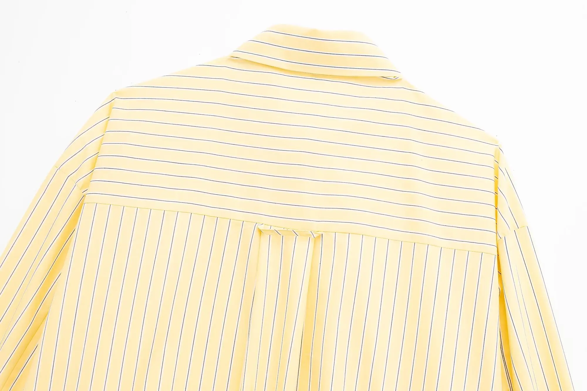 Tangada 2024 Women Yellow Striped Blouse Shirt Long Sleeve Chic Female Loose Top 3H0269