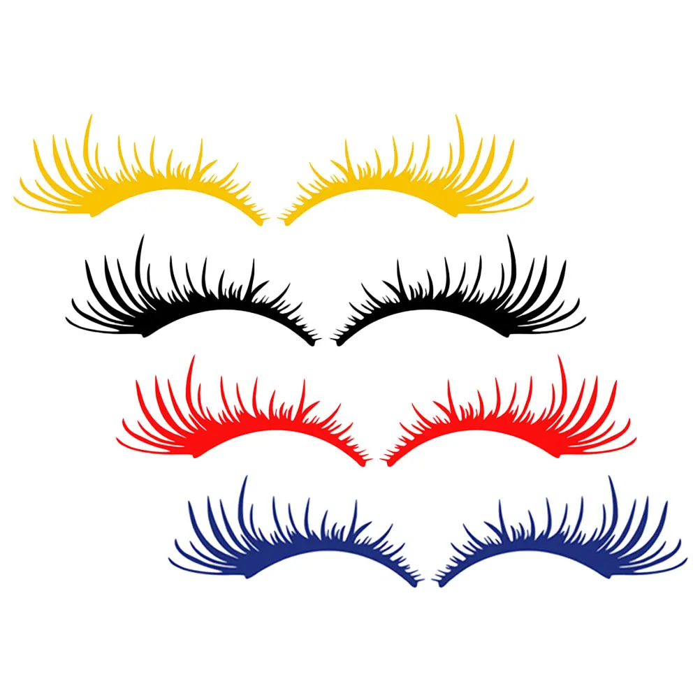 

Car Eyelash Stickers Headlight Decorations Funny Eyebrow Decals For Vehicles Auto Exterior Bumper Stickers Durable Pet