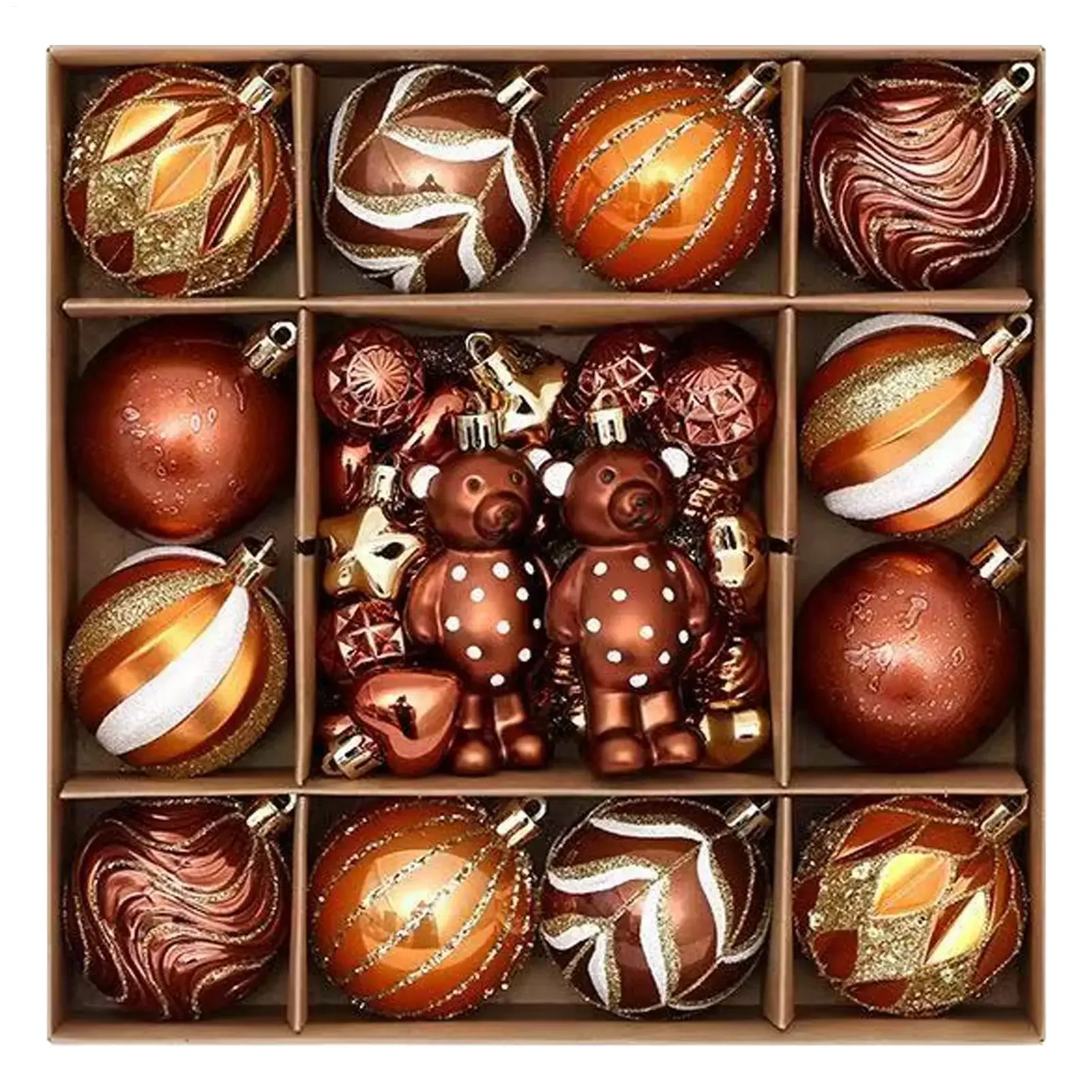 46Pcs Christmas Ball Ornaments, Christmas Ball Shatterproof Hanging Ornament Decorations for Christmas Tree