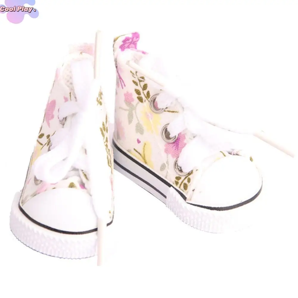 

Dolls Accessories Cute Doll Mini Canvas Shoes Kawaii Mini BJD Doll Shoes 5CM Plastic Doll Sneakers Blythe Doll Toy