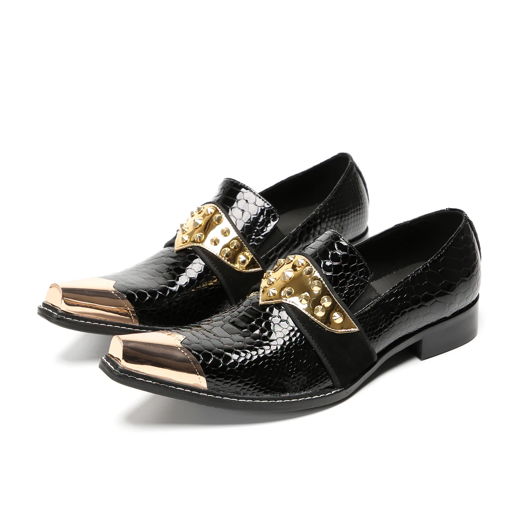 

British Style Rivets Men Real Leather Formal Dress Shoes Large Size Casual Business Brogue Shoe Male Wedding Party Shoe Footwear