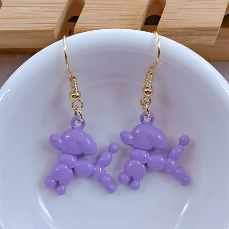 Cute Cartoon Balloon Pet Dog Earrings VIP Dog Animal Balloon Dog Earrings Ladies and Girls Jewelry