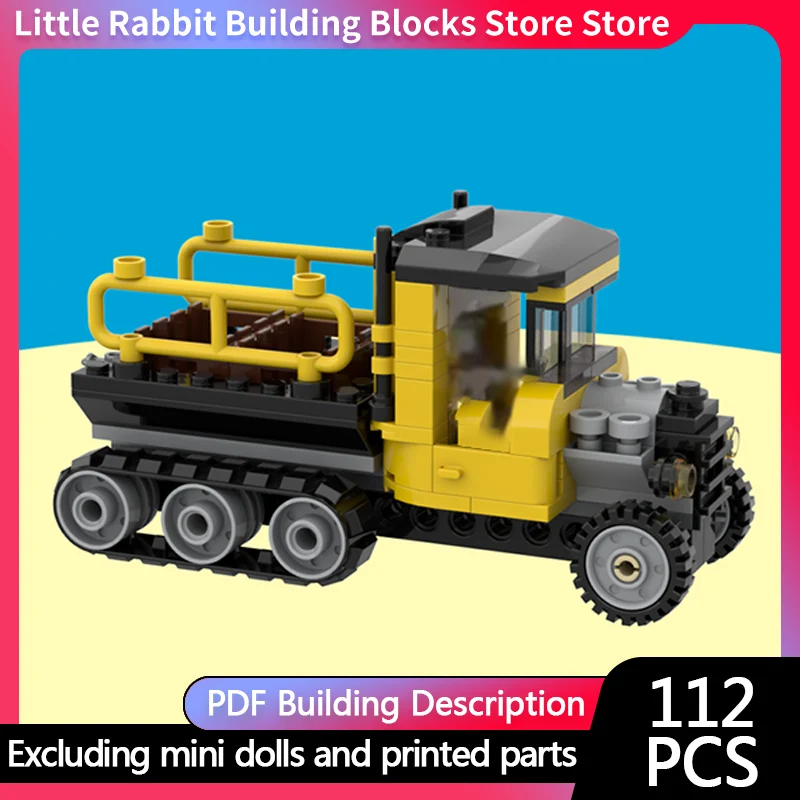 Speed Racing Car Model MOC Building Bricks Half-Track Truck Modular Technology Children Holiday Gifts Assemble Toy Suit